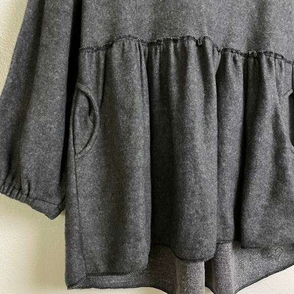 Farmhouse Frocks Sweatshirt Dress Womens Small Gray Hoodie Pockets Relaxed - Picture 4 of 8